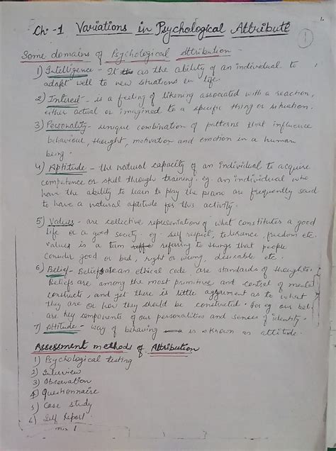 Psychology notes for class xii chapter 1 Handwritten Notes PDF – Shop ...