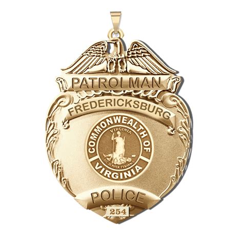 Personalized Fredericksburg Virginia Police Badge with Your Rank and ...