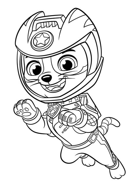 Wild Cat from Paw Patrol Mighty Pups coloring page - Download, Print or ...