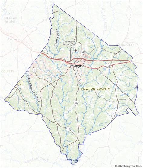 Map of Newton County, Georgia - Thong Thai Real