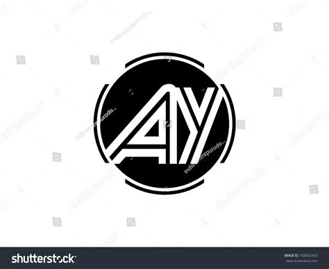 Ay Letter Logo Round Black Stock Vector (Royalty Free) 768502453 ...