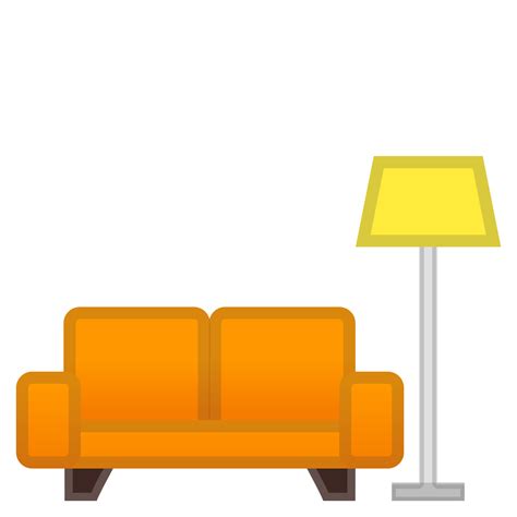 Couch and lamp Icon | Noto Emoji Objects Iconset | Google