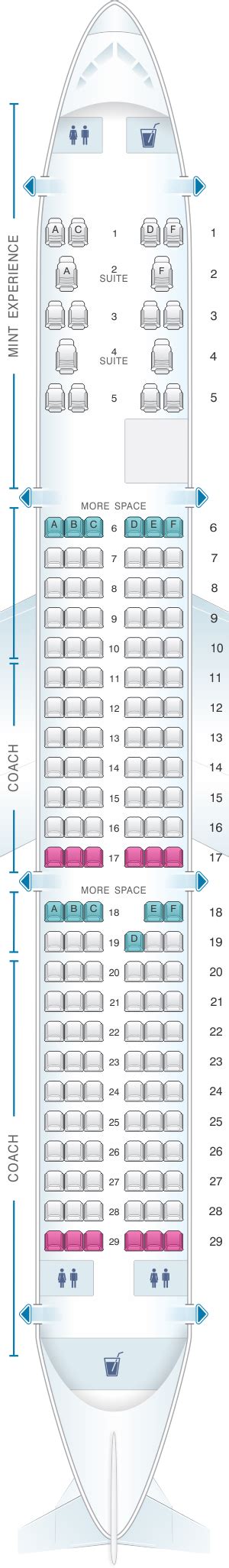 Seat Map JetBlue Airways Airbus A321 Config 2 | SeatMaestro