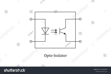 Vektor Stok Vector Electronic Circuit Symbol Opto Isolator (Tanpa ...