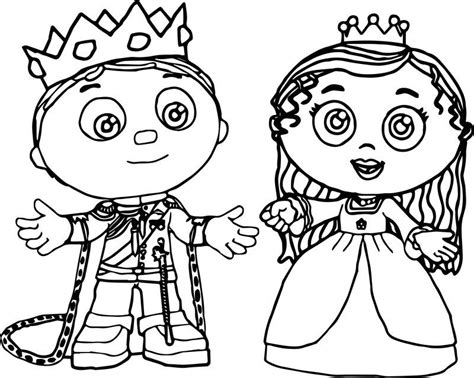 Prince Whyatt And Princess Pea Super Why Coloring Page | Super coloring ...