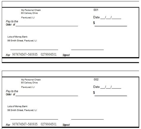 Blank Printable Check Pdf