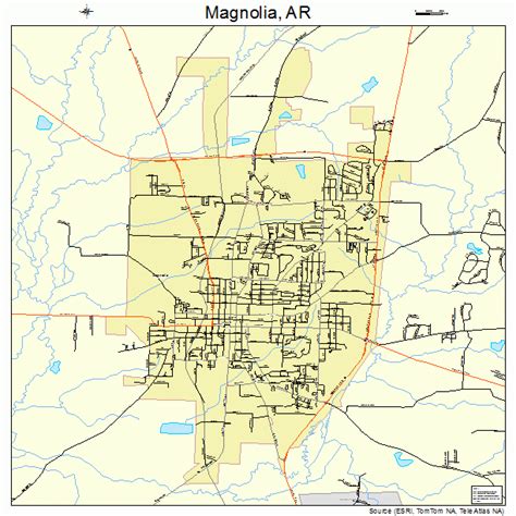 Magnolia Arkansas Street Map 0543460