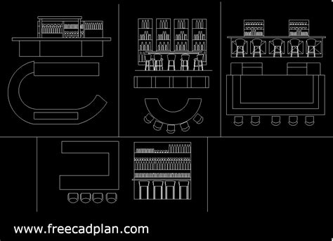 Bar Counter DWG CAD block in Autocad , download - free cad plan