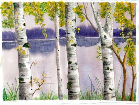 Birch Trees Art Lesson