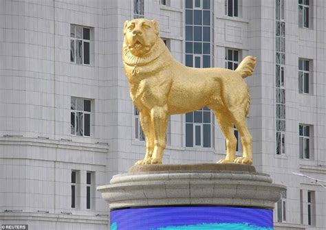 President of Turkmenistan has unveiled a 50ft golden statue of his ...