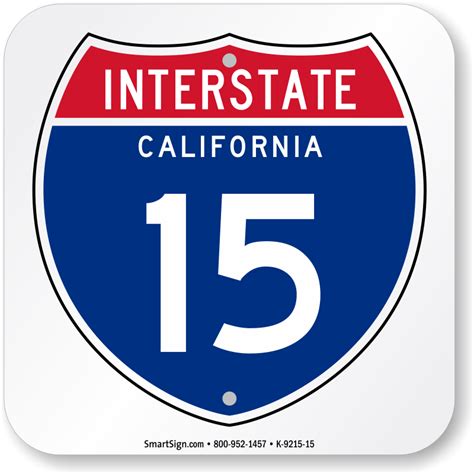 California Interstate 15 Sign - Souvenir Highway Sign, SKU: K-9215-15