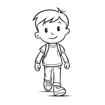 Boy Walking Cartoon PNG Transparent Images Free Download | Vector Files ...