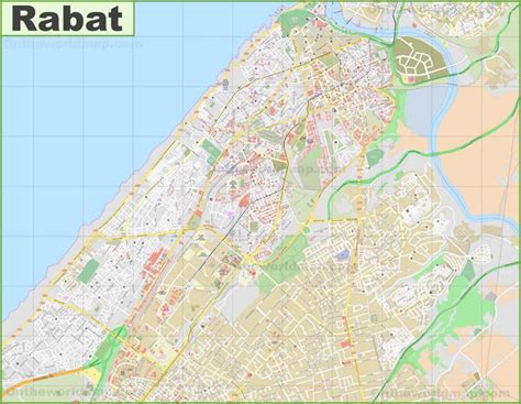 Detailed map of Rabat