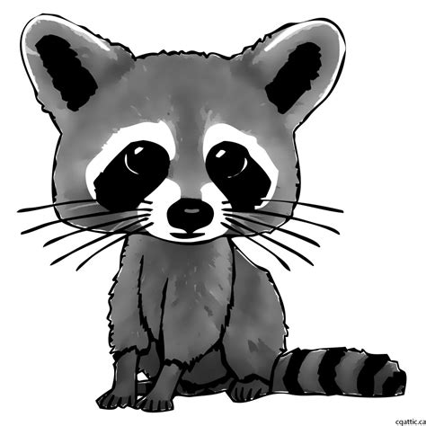 Simple Raccoon Drawing | Free download on ClipArtMag