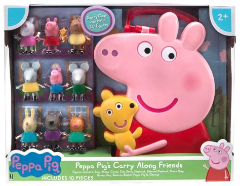 Jazwares Peppa Pig's Carry Along Friends Action Figure Set, 10 Pieces ...