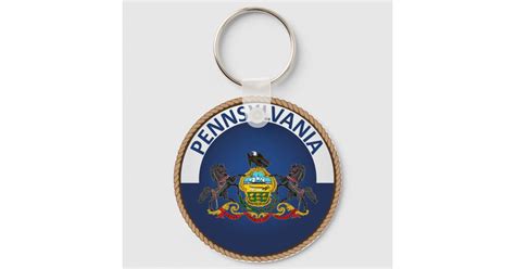 State of Pennsylvania Flag Seal Keychain | Zazzle