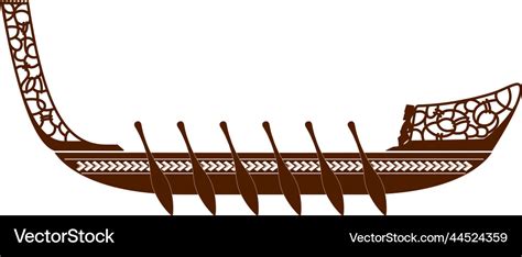 Nz maori waka boat canoe Royalty Free Vector Image