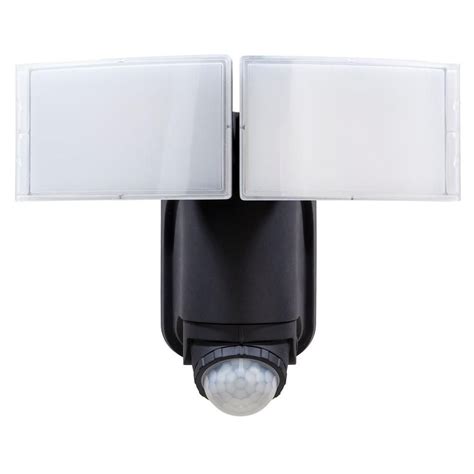 Defiant 180-Degree Black Solar Powered Motion LED Security Light with ...