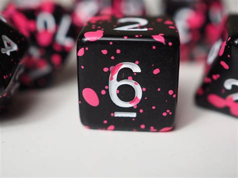 Pink Splatter Dice Pink Dice Pink Dnd Dice Pink Dice Set Dnd Dice Pink ...