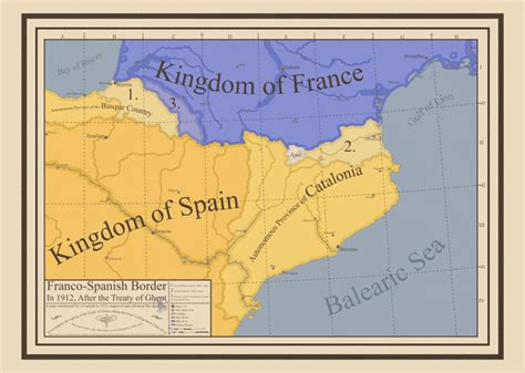 Franco-Spanish border after the Treaty of Ghent (1912): imaginarymaps ...