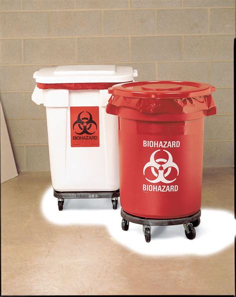 Biohazard Waste Can, 32 gal, Red, Red, 27-1/4" - Grainger