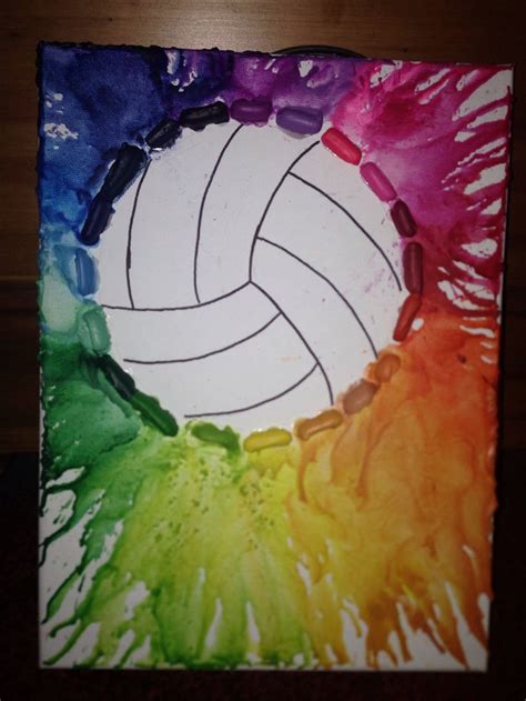 a painting made to look like a volleyball ball