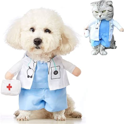 Dog Cat Doctor Costume, Funny Pet Doctor Halloween Costumes for Small ...