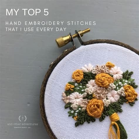 My Top 5 Hand Embroidery Stitches that I use everyday | Hand embroidery ...