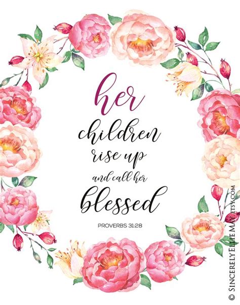 Proverbs 31:28 Mom's Birthday Wall Art YOU PRINT, Printable Gift for ...