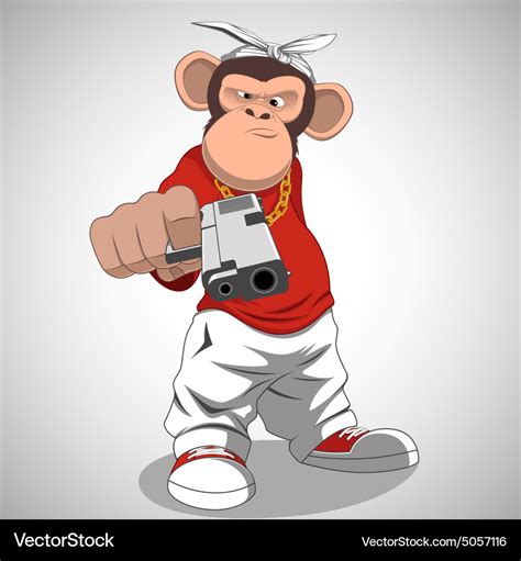 Monkey with a gun Royalty Free Vector Image - VectorStock