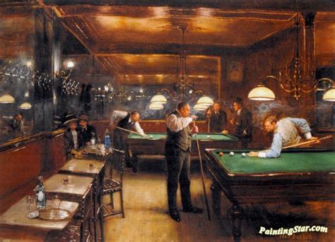 A Game Of Billiards Artwork By Jean Georges Beraud Oil Painting & Art ...