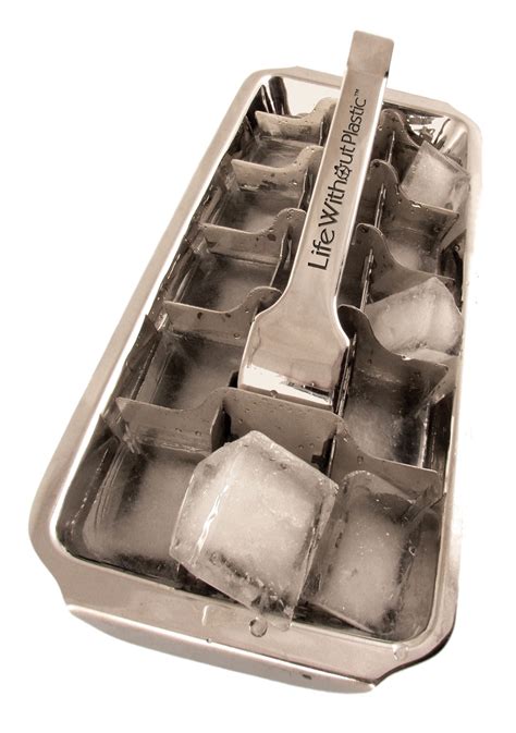 This Stainless Steel Ice Cube Tray with a lever handle is a durable non ...