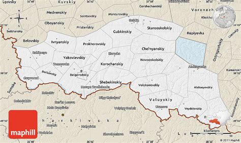 Classic Style Map of Belgorod Oblast