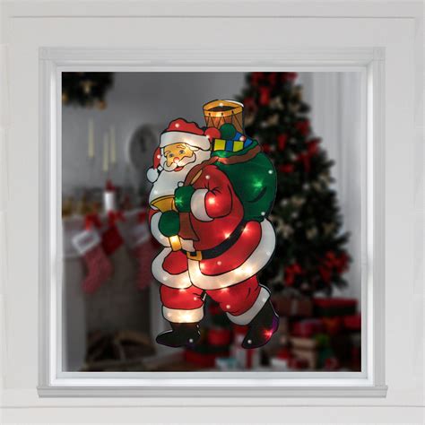 17.75" Lighted Santa Claus Christmas Window Silhouette | Christmas Central