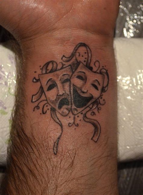 Drama Masks Tattoos On Wrist - Tattoo Ideas | Clown face tattoo, Face ...