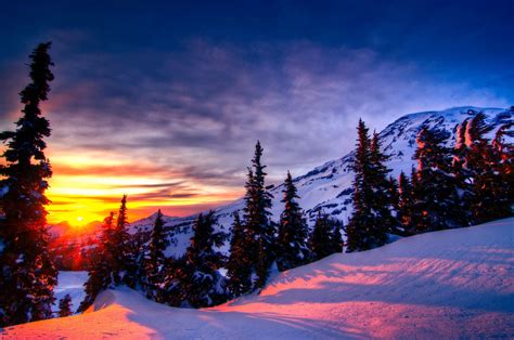 Winter Mountain Sunset