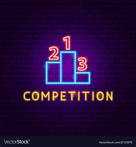 Competition neon label Royalty Free Vector Image