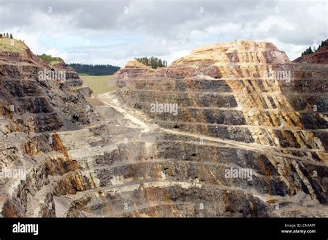 open pit gold mine lead south dakota sd industry mining landscape Stock ...