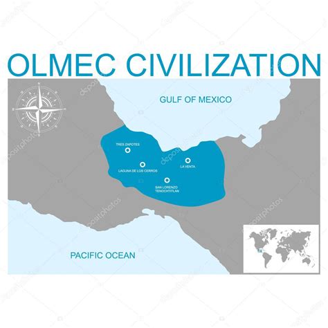 mapa vectorial con el corazón de la civilización olmeca para su diseño 2022