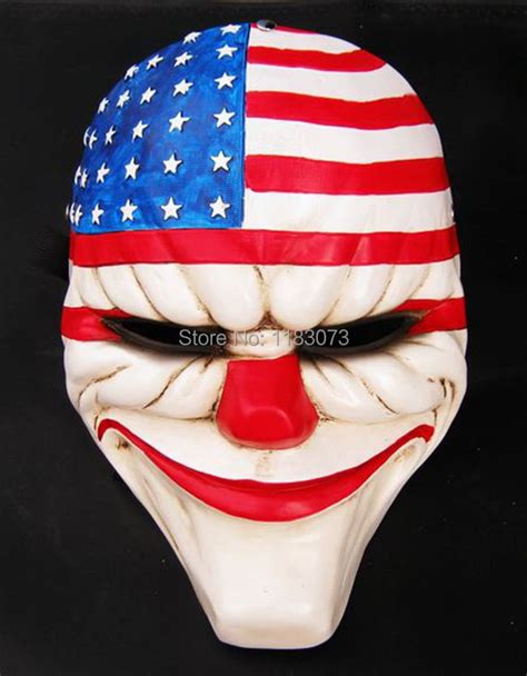 Payday 2 Dallas US National Flag Masquerade Cosplay Mask Heist joker ...