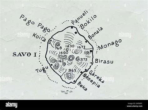 Savo Island 1942 map Stock Photo - Alamy