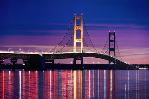 Bridge Photo, Mackinaw Bridge, Night Photography, Michigan ...