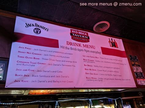 Menu at The Red Brick Tavern pub & bar, Athens