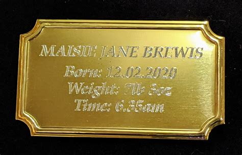 Buy Gold Aluminium Engraving Plate 60mm X 35mm Engraved to Your Own ...