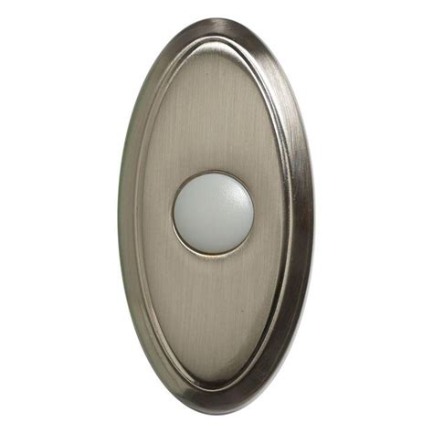 Wireless Door Bell Push Button, Brushed Nickel 216592 - The Home Depot ...