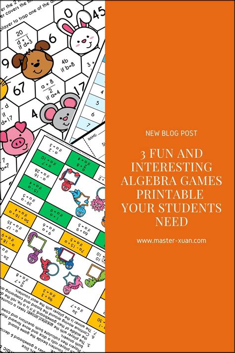 3 Fun And Interesting Algebra Games Printable Your Students Need ...