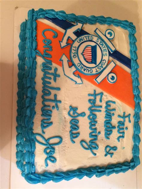 Coast Guard retirement cake | Retirement cakes, Coast guard, Retirement ...