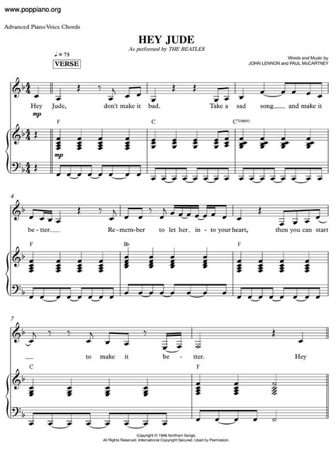 The Beatles-Hey Jude Sheet Music pdf, - Free Score Download ★