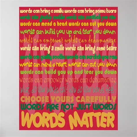 Words Matter (red) Poster | Zazzle