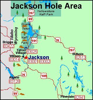 Jackson, WY highway map | Jackson hole wyoming, Jackson wyoming ...